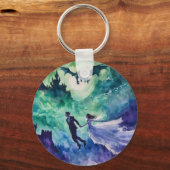愛飛んでいる人 – 水の色絵を描の キーホルダー (正面)