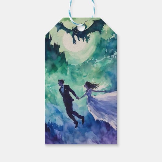 愛飛んでいる人 – 水の色絵を描の ギフトタグ (正面)