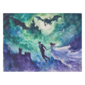 愛飛んでいる人 – 水の色絵を描の テーブルクロス (正面(横))