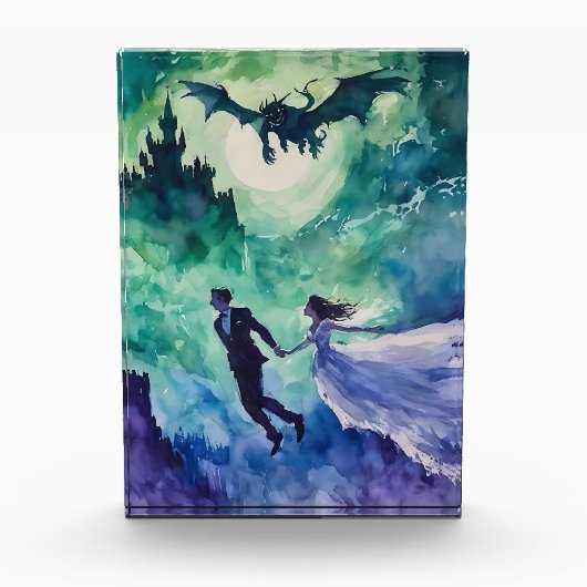 愛飛んでいる人 – 水の色絵を描の フォトブロック (正面)