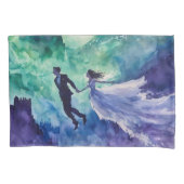 愛飛んでいる人 – 水の色絵を描の 枕カバー (正面)