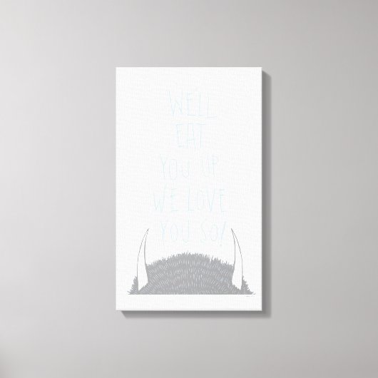 愛食べしてやる！ – 青 キャンバスプリント (正面)