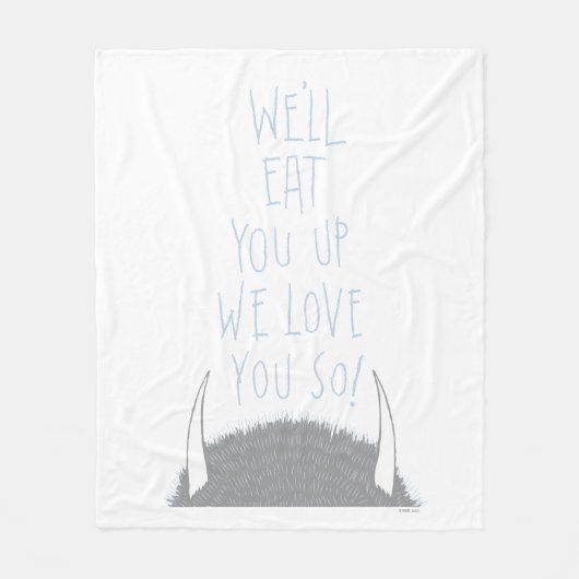 愛食べしてやる! – 青 フリースブランケット (正面)