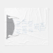 愛食べしてやる! – 青 フリースブランケット (正面(横))