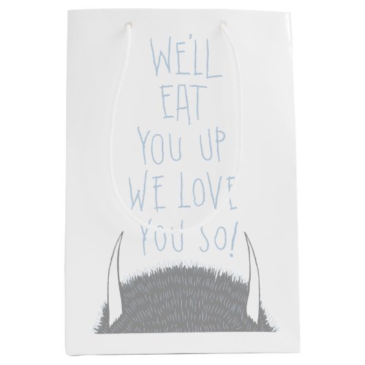 愛食べしてやる! – 青 ミディアムペーパーバッグ (正面)