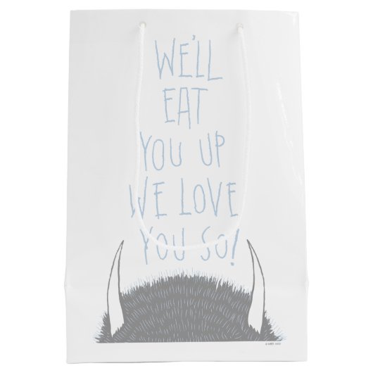 愛食べしてやる! – 青 ミディアムペーパーバッグ (裏面)