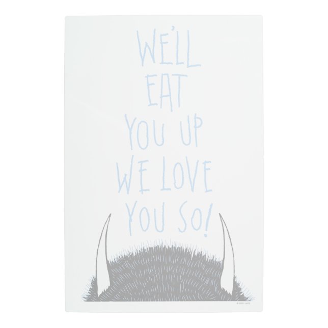 愛食べしてやる！ – 青 メタルプリント (正面)