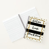 愛食べ笑いの笑いの金ゴールドドットのノート ノートブック (内部)