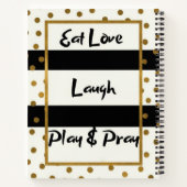 愛食べ笑いの笑いの金ゴールドドットのノート ノートブック (裏面)