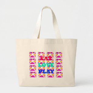 愛食べ遊ハートHakuna Matata colors.png ラージトートバッグ