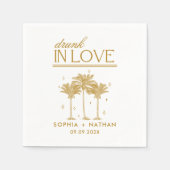 愛飲の中のパーソナライズされたビーチ結婚式 スタンダードカクテルナプキン (正面)