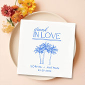 愛飲の中のパーソナライズされたビーチ結婚式 スタンダードカクテルナプキン