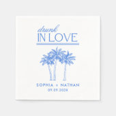 愛飲の中のパーソナライズされたビーチ結婚式 スタンダードカクテルナプキン (正面)