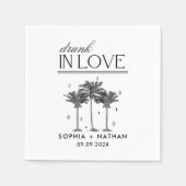 愛飲の中のパーソナライズされたビーチ結婚式 スタンダードカクテルナプキン (正面)