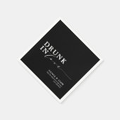 愛飲の白黒結婚の スタンダードカクテルナプキン (角)