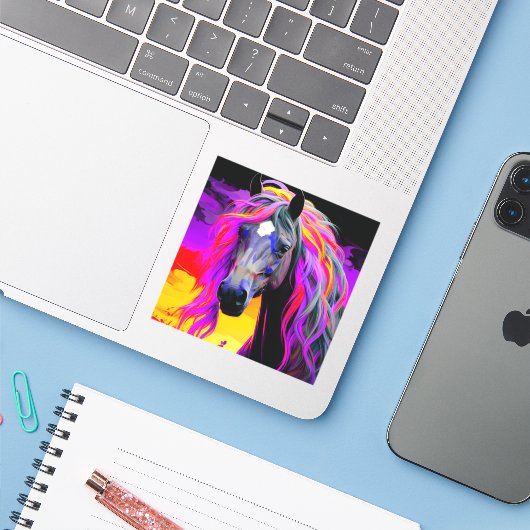 愛馬のアートワーク シール (ノートパソコンとiPhone)