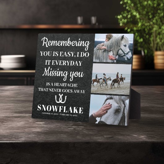 愛馬の写真と追悼の名言 馬のメモリアルプレート フォトプラーク