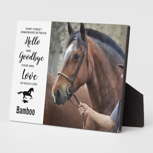 愛馬の思い出を記念する写真と名言プレート フォトプラーク (側面)