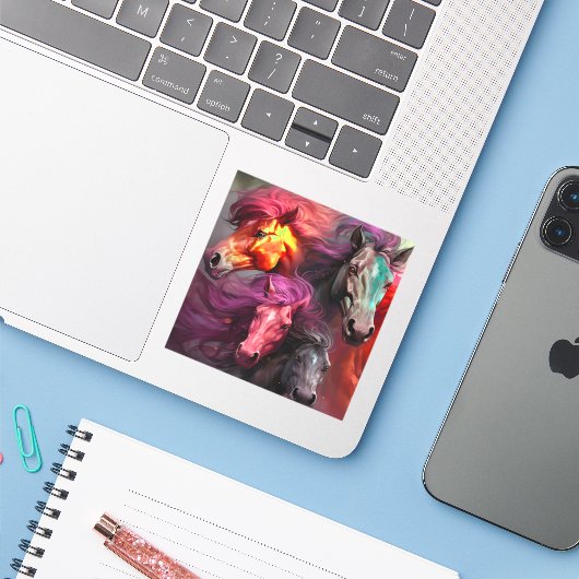 愛馬 シール (ノートパソコンとiPhone)