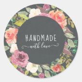 愛鮮やかで手作りの夏のフローラ ラウンドシール (正面)