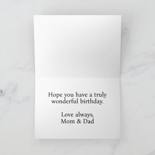 愛鮮やからしいバタフライアートハッピーバースデー カード (内部)