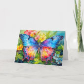 愛鮮やからしいバタフライアートハッピーバースデー カード (正面)