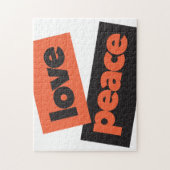 愛鮮やか平和の都市デザイン,はっきりした,シンプル,愛の平和 ジグソーパズル (縦)