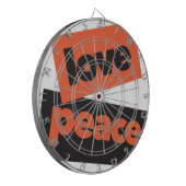 愛鮮やか平和の都市デザイン,はっきりした,シンプル，愛の平和 ダーツボード (正面左)