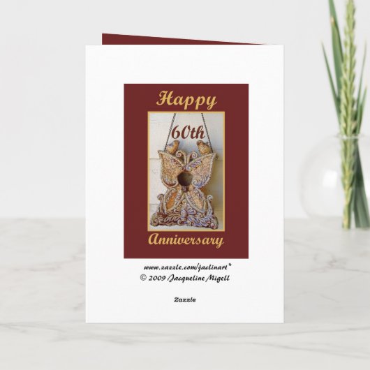 愛鳥とのお母さんおよびパパ第60記念日 カード (裏面)