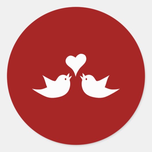 愛鳥とハート結婚の連携 ラウンドシール (正面)