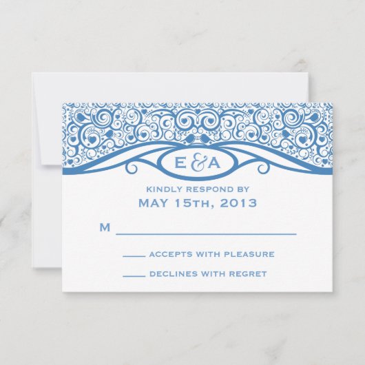 愛鳥のつる植物パターンR.S.V.P. 出欠カード (正面)