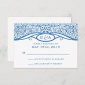 愛鳥のつる植物パターンR.S.V.P. 出欠カード (正面/裏面)