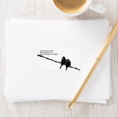 愛鳥のシルエットの結婚式の住所Lable ラベル (インサイチュ)