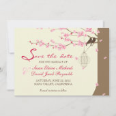 愛鳥のヴィンテージのおりの桜の保存の日付 セーブザデート (正面)