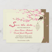 愛鳥のヴィンテージのおりの桜の保存の日付 セーブザデート (正面/裏面)