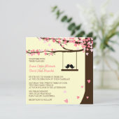 愛鳥の下るハートのオークの木の結婚式の招待 招待状 (スタンド正面)