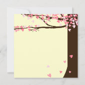 愛鳥の下るハートのオークの木の結婚式の招待 招待状 (裏面)