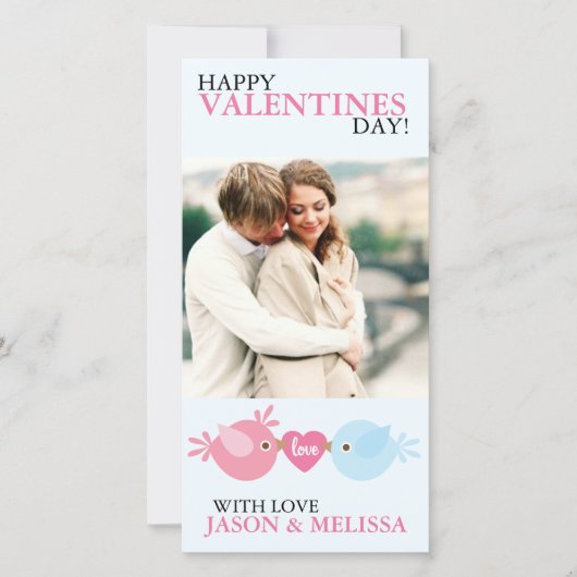 愛鳥の写真のバレンタインデー シーズンカード (正面)