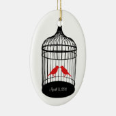 愛鳥の初めてのクリスマスは一緒に飾ります セラミックオーナメント (右)