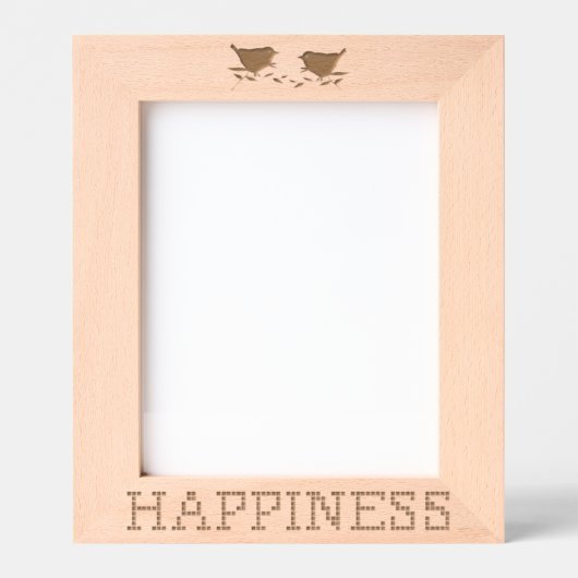 愛鳥の幸せがエッチングされたフレーム レーザー彫刻フレーム (正面)