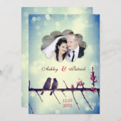 愛鳥の物語-あなたの写真を加えて下さい 招待状 (正面/裏面)