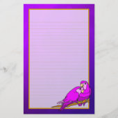 愛鳥の紫色のアメジストの罰金によって並べられる文房具 便箋 (正面)