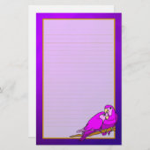 愛鳥の紫色のアメジストの罰金によって並べられる文房具 便箋 (正面/裏面)