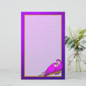 愛鳥の紫色のアメジストの罰金によって並べられる文房具 便箋 (スタンド正面)