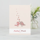 愛鳥の結婚式招待状 招待状 (スタンド正面)