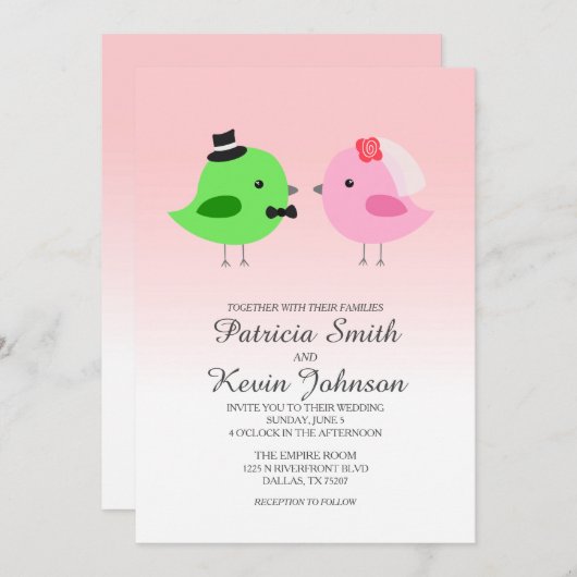 愛鳥の結婚 招待状 (正面/裏面)