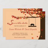 愛鳥の落ちるハートのオークの木は日付を救います セーブザデート (正面/裏面)