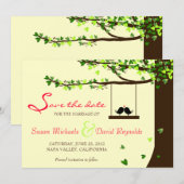 愛鳥の落ちるハートのオークの木は日付を救います セーブザデート (正面/裏面)