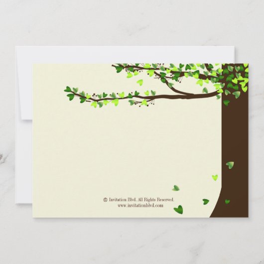 愛鳥の落ちるハートのオークの木は日付を救います セーブザデート (裏面)