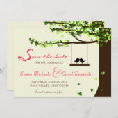 愛鳥の落ちるハートのオークの木は日付を救います セーブザデート (正面/裏面)